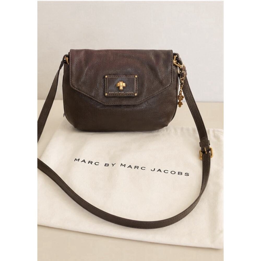 Marc by Marc Jacobs Brown Leather Crossbody Bag Gold Hardware + Dust Bag